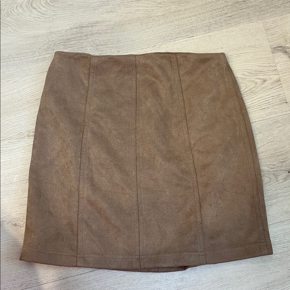 Wild Honey Brown Suede Mini Skirt